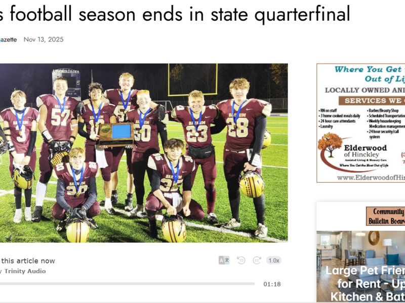 Football Season Ends in State&nbsp;Quarterfinal